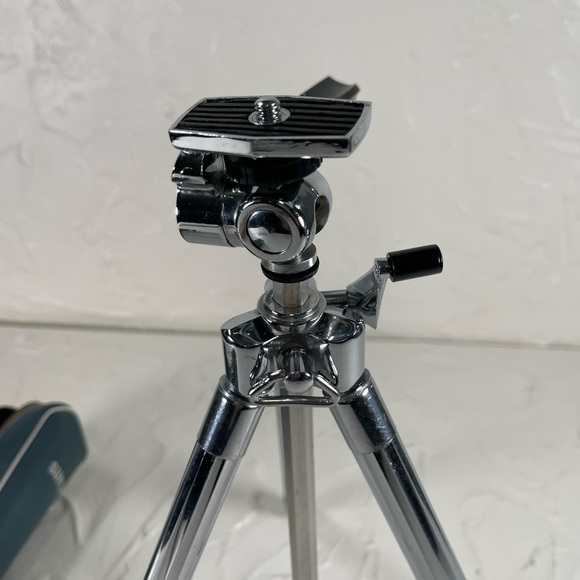 Vintage SUNSET tabletop Telescoping Chrome Tripod 10.5"-42.5" w/Case - Picture 14 of 16